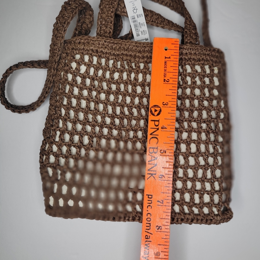 Madewell Small Transport Crossbody Bag Straw Edition Dried Maple Resortwear Boho - Picture 6 of 9